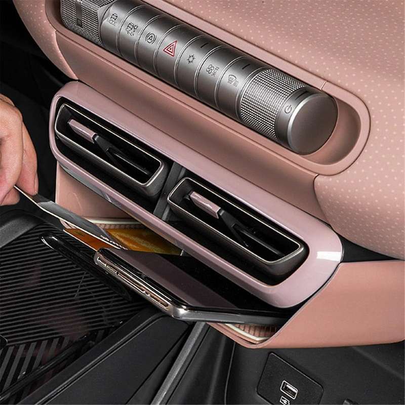 Pink Car Below Center Control Storage Box Air Conditioning Vent Organizer for Dolphin Mini / Seagull