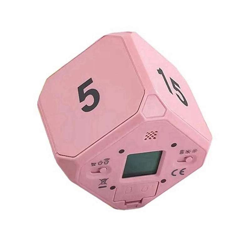 Pink Flip-To-Change Mini Digital Timer, LED Display, 4 Preset Times, Dual Mode, Countdown Cooking Ti