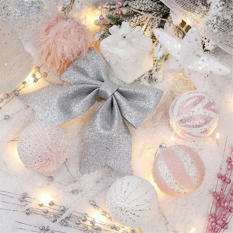 Pink Christmas Ornaments Set Xmas Hanging Balls for Christmas Tree,christmas -star,-set