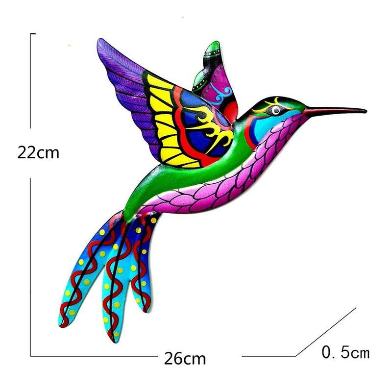 Pink Outdoor Metal Wall Decor - 3D Metal Bird Wall Decor - Outdoor Fence Decor - Garden Fence Backya