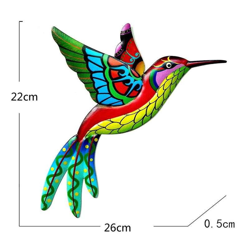 Pink Outdoor Metal Wall Decor - 3D Metal Bird Wall Decor - Outdoor Fence Decor - Garden Fence Backya