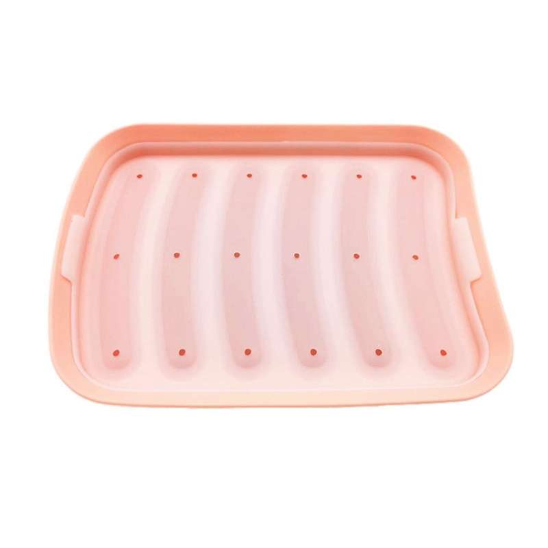 Pink-6 in 1 Sausage Machine DIY Mold Making Hot Dog Handmade Ham Silicone Mold Food Machine Kitchen