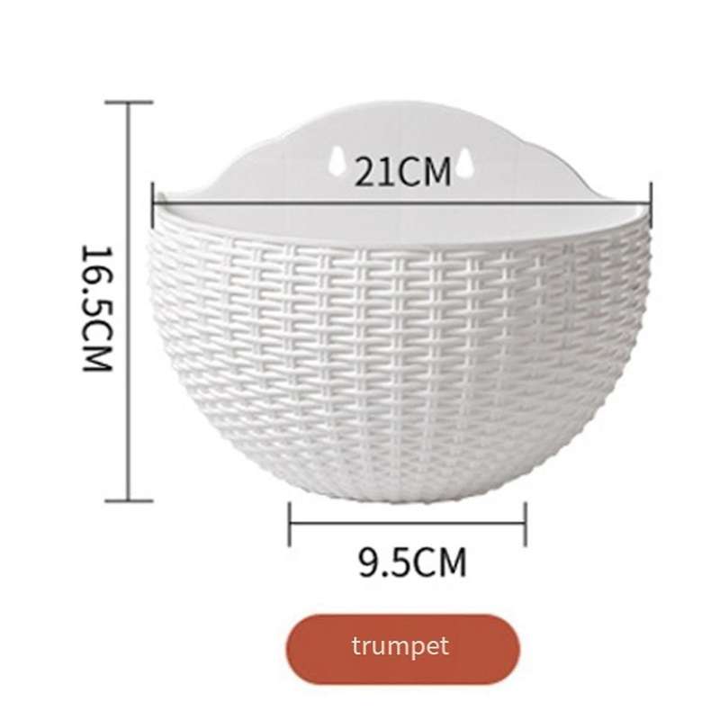 Pink Wall Planter Wall-Mounted Planter Semi-Circular Fence Planter with Drain and Hooks Wall-Mounted