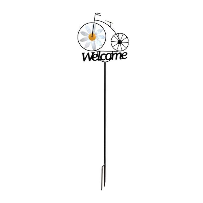 Pinwheels for Yard and Garden,Welcome Yard Sign with Stakes,Bicycle Style Gardens Art Decor,Outdoor