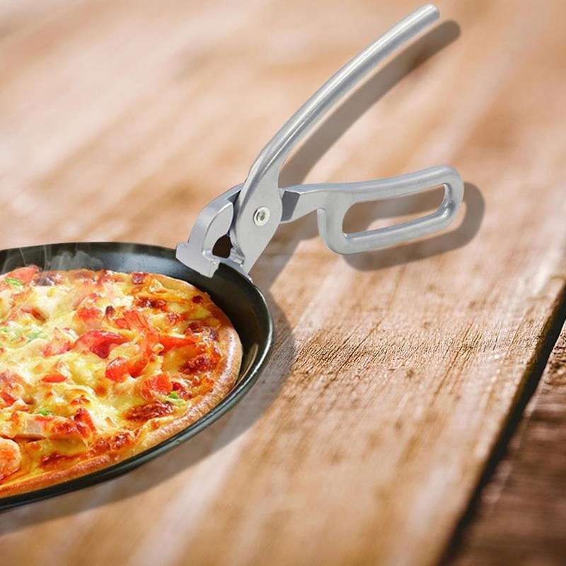 Pizza Gripper for Deep Pizza Pans Heavy Duty Gripper Cast Aluminum Pan Tongs for Pulling Hot Oven P