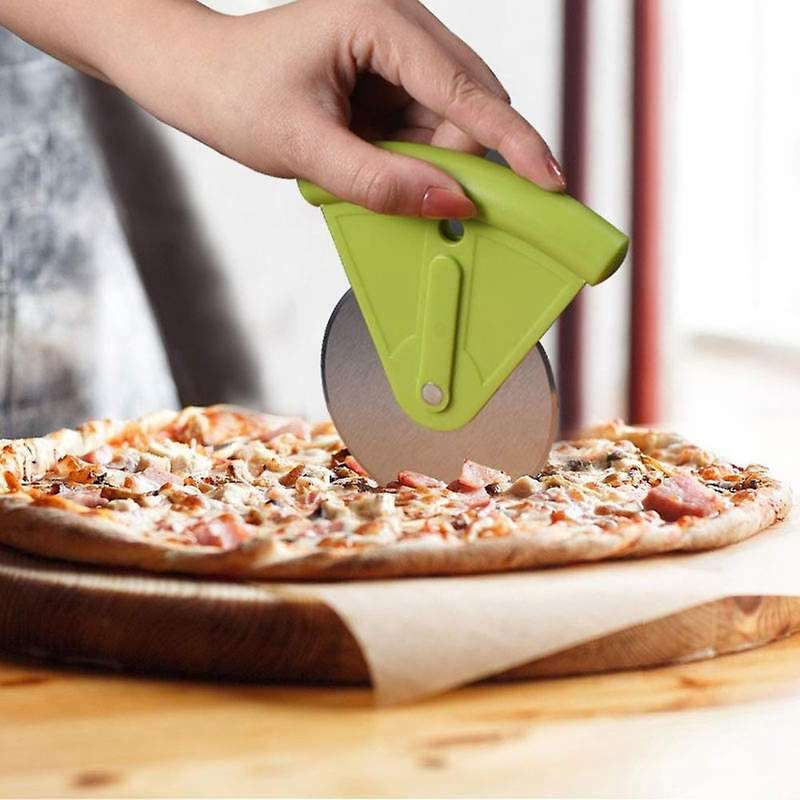 Pizza Cutter Wheel with Protective Guard-Portable Pizza Slicer with Sharp Stainless Steel Blade, Bla