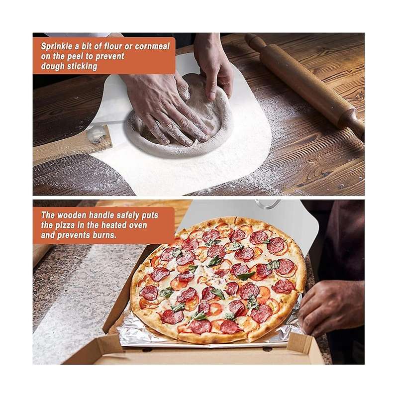 Pizza Peel 12 Inch Pizza Paddle with Foldable Wood Handle Easy Storage Pizza Shovel Pizza Turning P