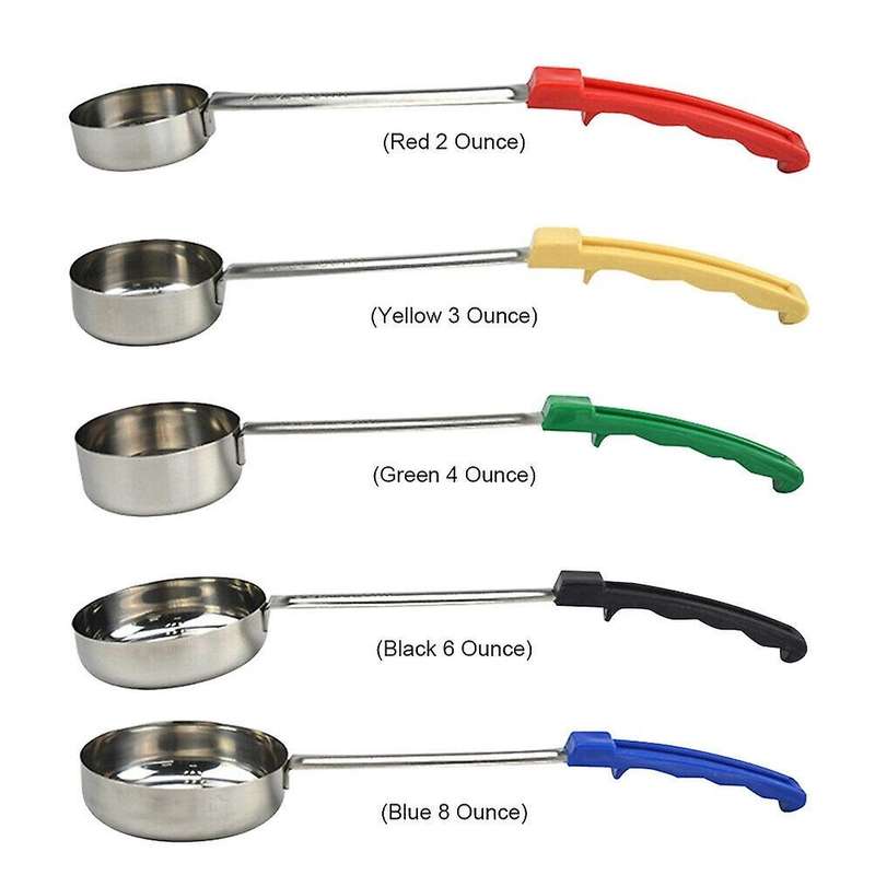 Pizza Spread Sauce Ladle Rubber Handle Flat Bottom Kitchen Cooking Spoon Stainless Steel Measuring S