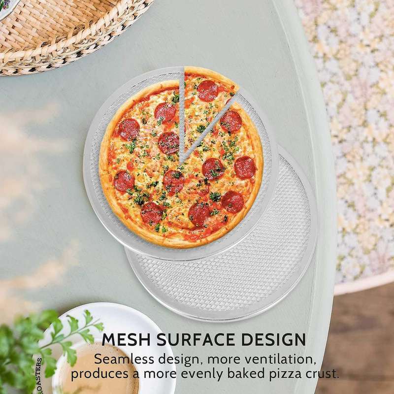 Pizza Screen, Pizza Pan,pizza Pan for Oven, Pizza Tray, 12 Inch Seamless-rim Aluminum Non Stick Piz