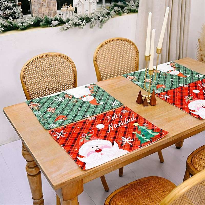 Placemats,washable Table Mats,kitchen Place Mats for Dining Table Christmas -xmas- Placemats Set Of