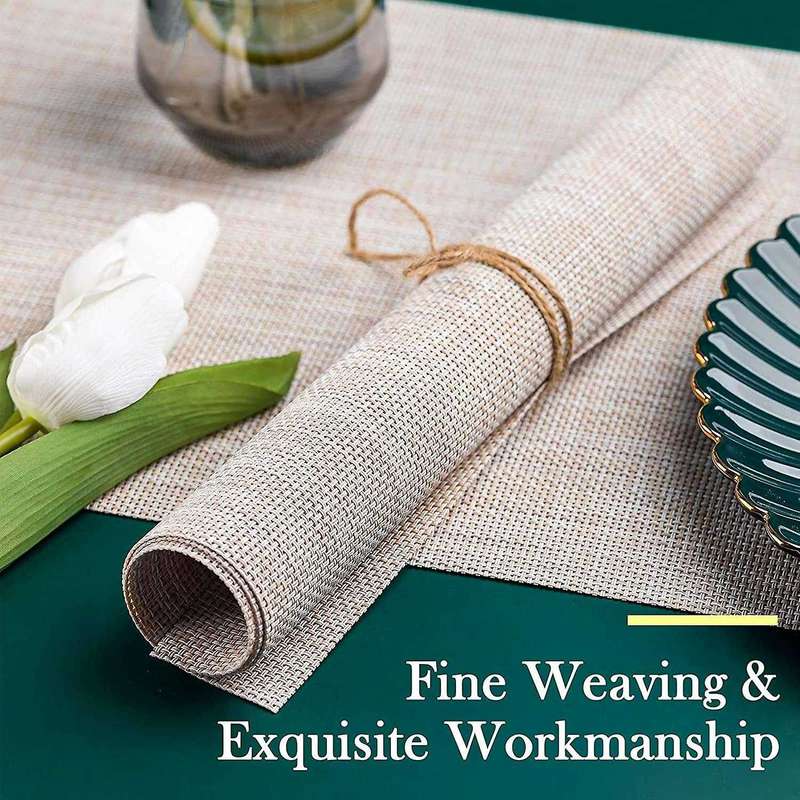 Placemats, 8 Heat Resistant Stain Resistant Anti-water Non- Placemats for Dining Table, Washable (b