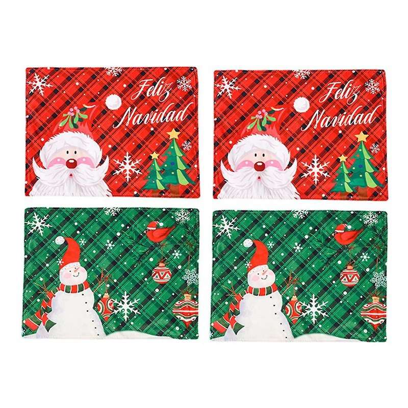 Placemats,Washable Table Mats,Kitchen Place Mats for Dining Table Christmas -Xmas- Placemats Set of