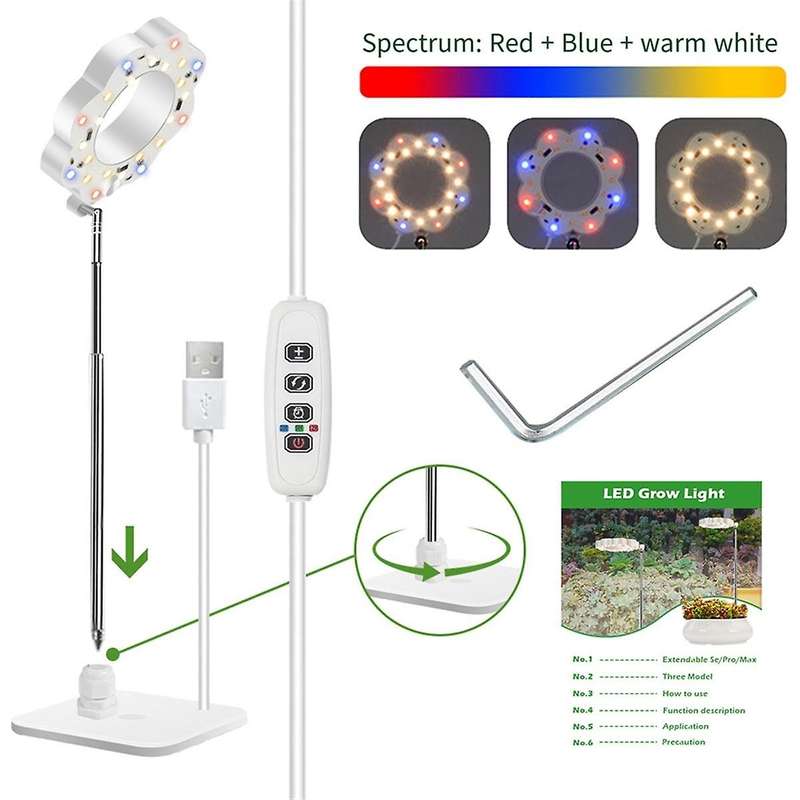 Plant Grow Lights for Indoor Plants, Full Spectrum Led Plant Light with Detachable Stand, Growing L