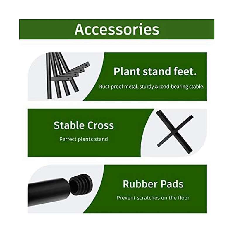 Plant Pot Holder Metal Black Plant Stand Adjustable Width Simple Style Flower Pot for Home Plant She