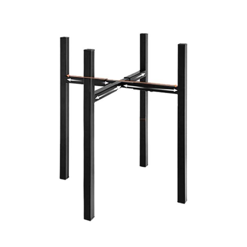 Plant Pot Holder Metal Black Plant Stand Adjustable Width Simple Style Flower Pot for Home Plant She