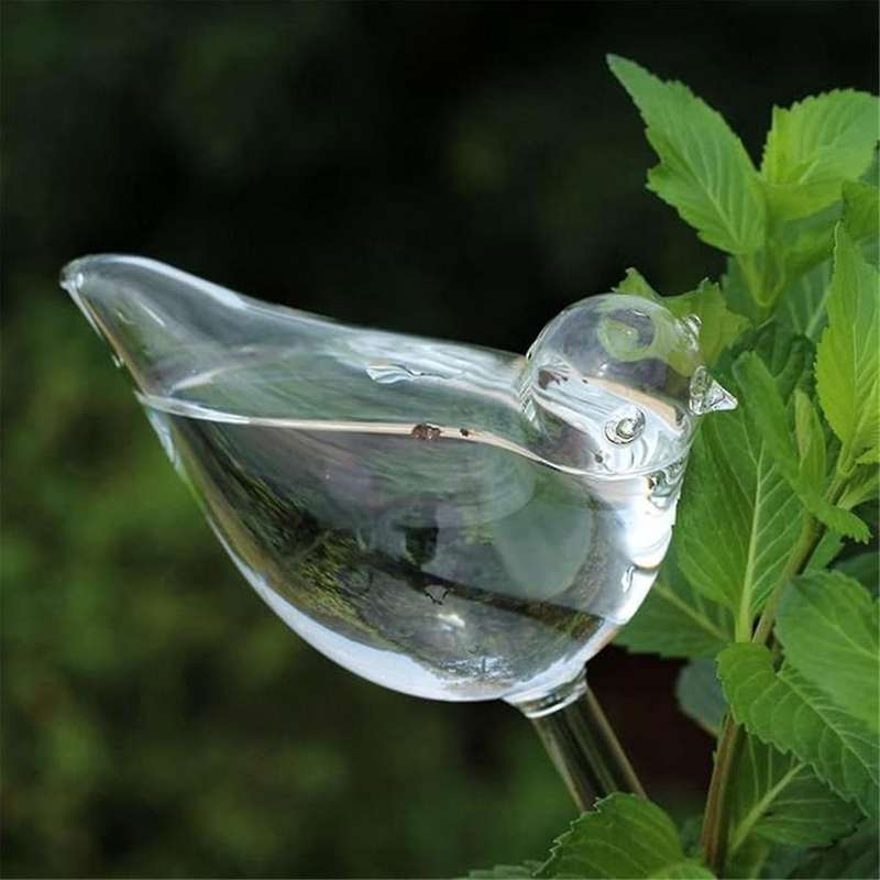 Plant Self Watering Globe Plants Water Bulbs Bird Shape Clear Glass Watering Device