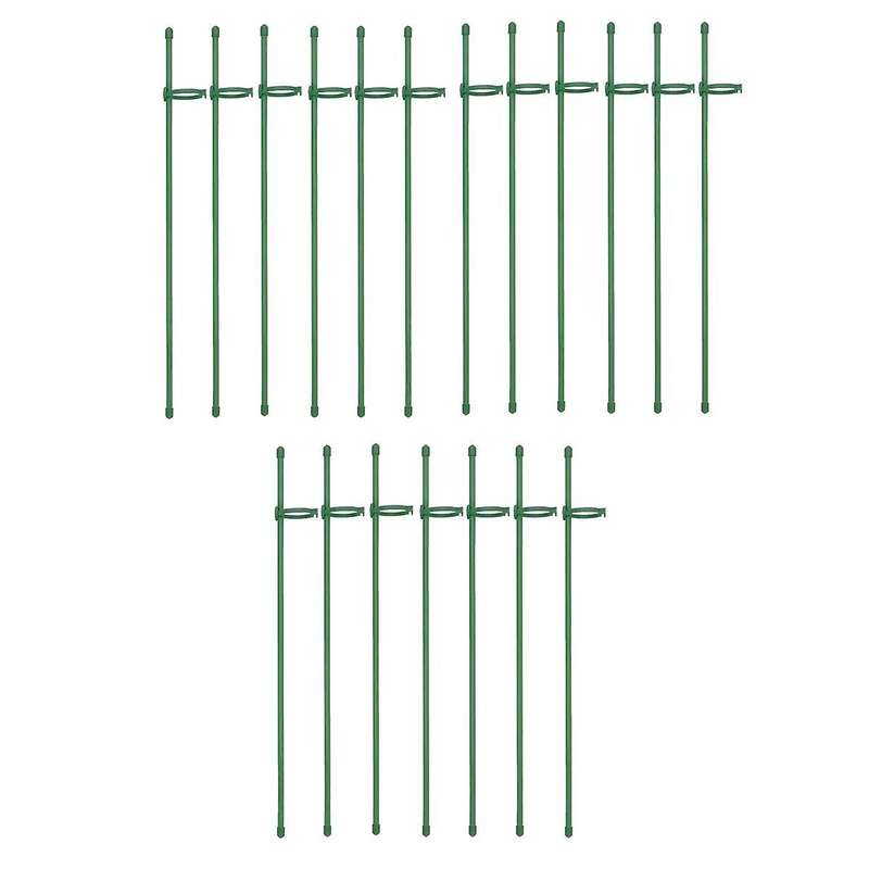 Plant Stakes Green Adjustable Garden Single Stem Plant Support Stakes,19pcs Plant Support Sticks Wi