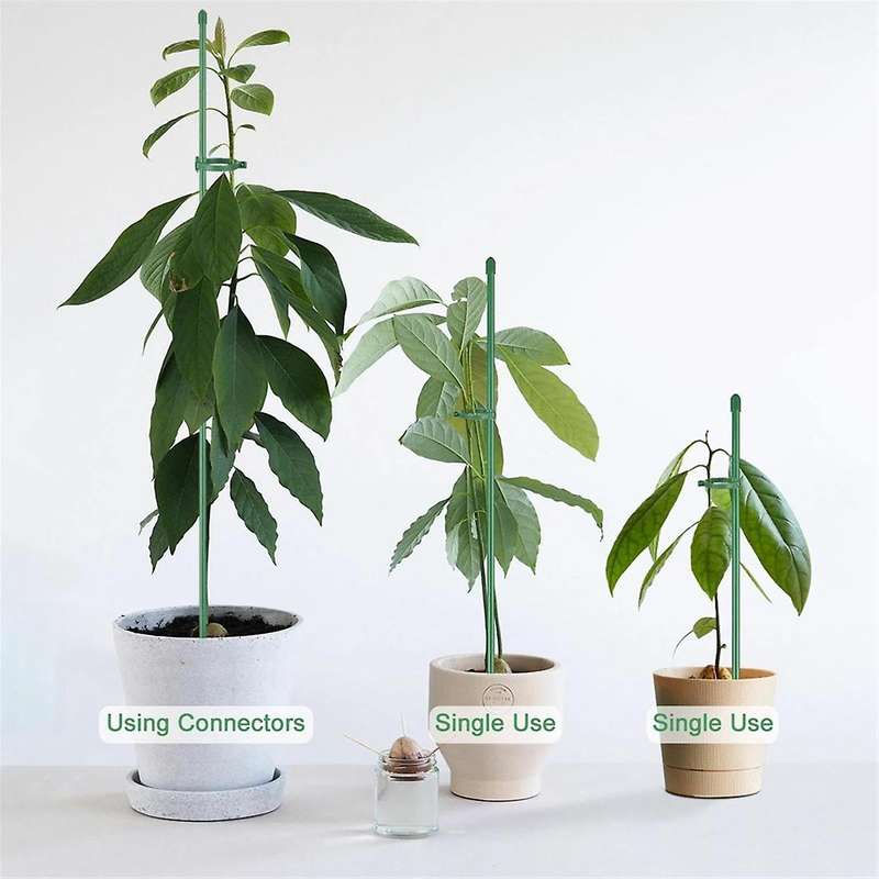 Plant Stakes Sets, Plant Sticks with Connect Pipe for Indoor and Outdoor Plants, Green Adjustable P