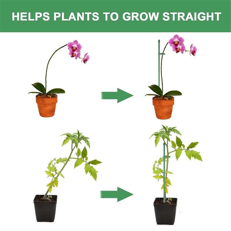 Plant Stakes Sets, Plant Sticks with Connect Pipe for Indoor and Outdoor Plants, Green Adjustable Pl