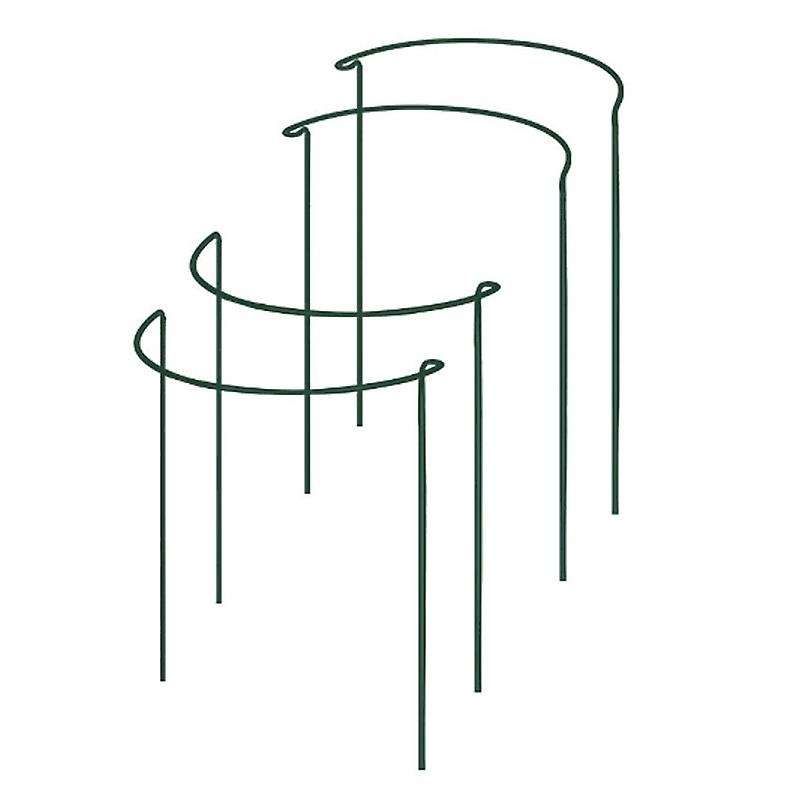 Plant Support Stake, 4-pack Half Round Metal Garden Plant Supports, Green Garden Plant Support Ring