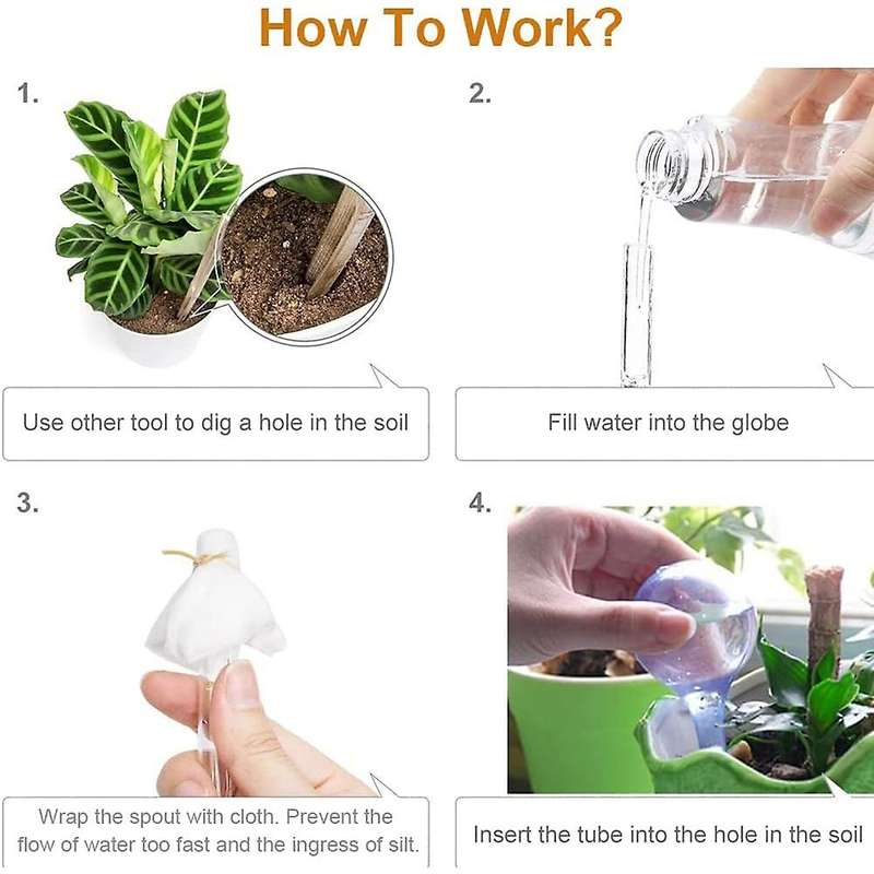 Plant Watering Globes - 5Pcs Plant Watering Devices Premium Plant Waterer Self Watering Spikes Water