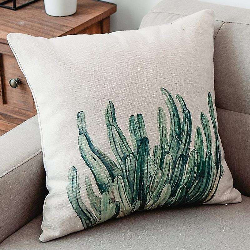Plant Throw Pillow Covers Decorative Cotton Linen Square Outdoor Cushion Cover Sofa Home Pillow Cove