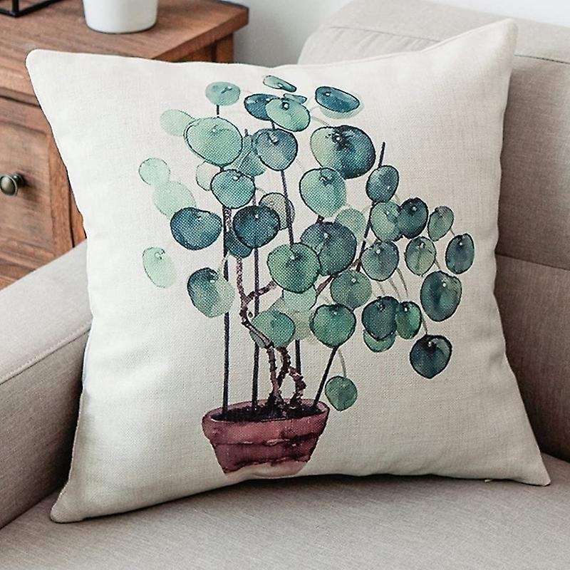 Plant Throw Pillow Covers Decorative Cotton Linen Square Outdoor Cushion Cover Sofa Home Pillow Cove
