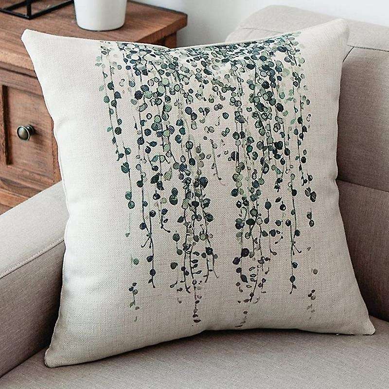 Plant Throw Pillow Covers Decorative Cotton Linen Square Outdoor Cushion Cover Sofa Home Pillow Cove