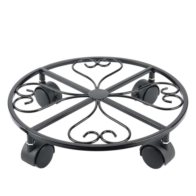 Plant with Wheels Rolling Plant Stand, Heavy Duty Iron Garden Flower Pot, Potted Plant with Locking