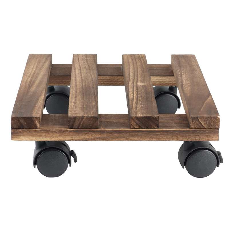 Plant Wooden Lockable Plant Stand Heavy Duty Plant Square Sturdy Design Indoor Outdoor Hold 10 inch