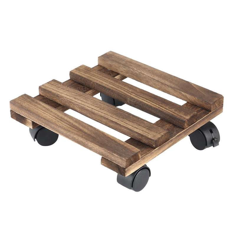 Plant Wooden Lockable Plant Stand Heavy Duty Plant Square Sturdy Design Indoor Outdoor Hold 10 inch