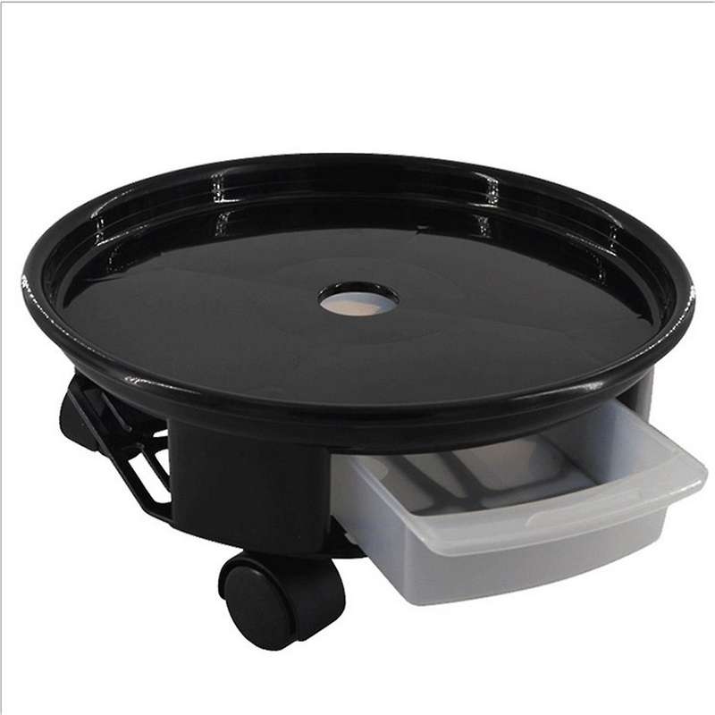 Plant with Water Container Plant Stand on Wheels Round Planter Plant Tray Flower Pot Mover with Cast