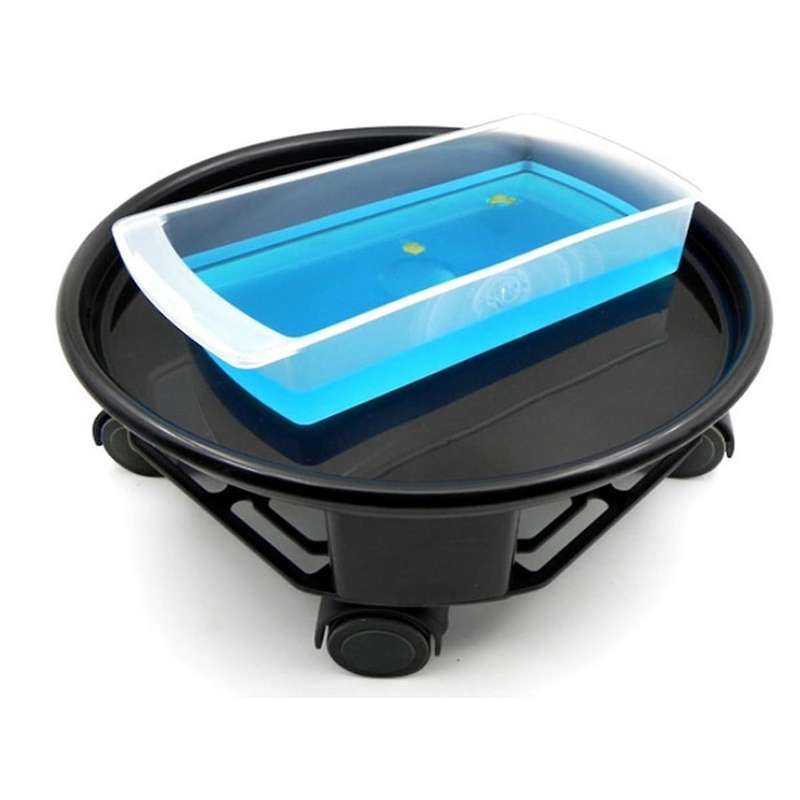 Plant with Water Container Plant Stand on Wheels Round Planter Plant Tray Flower Pot Mover with Cast