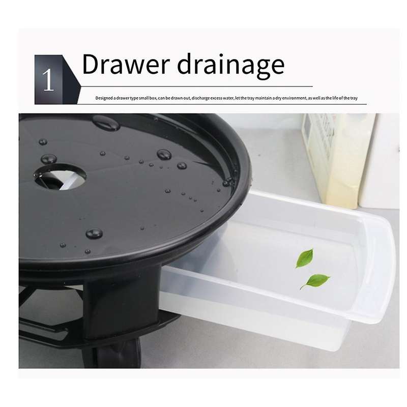 Plant with Water Container Plant Stand on Wheels Round Planter Plant Tray Flower Pot Mover with Cast