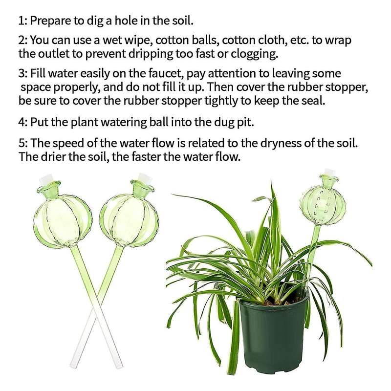 Plant Watering Globes ,3pcs Blown Plant Watering Devices, Self Watering Globes Watering Globes for I