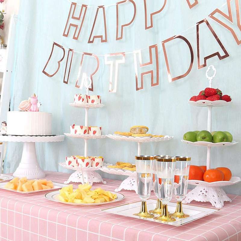 Plastic Cake Stand Display Rack Wedding Decoration Birthday Cake Tray Dessert Cake Tools Birthday P