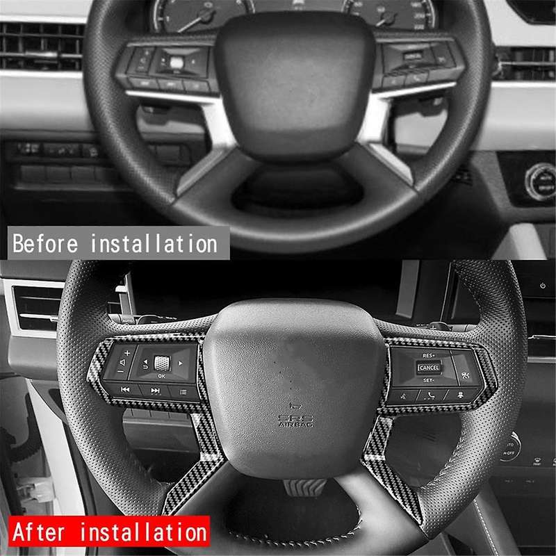 Plastic Carbon Fiber Steering Wheel Cover Trim for 2022+ Steering Wheel Panel Trim