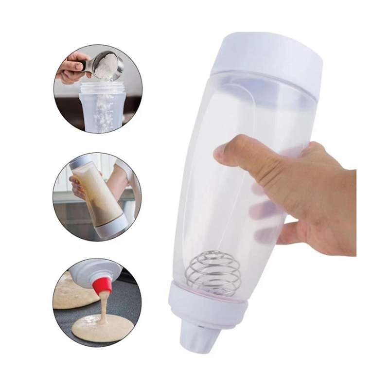 Plastic Batter Jars, Pancake, Waffle, Muffin Or Donut Dough - White