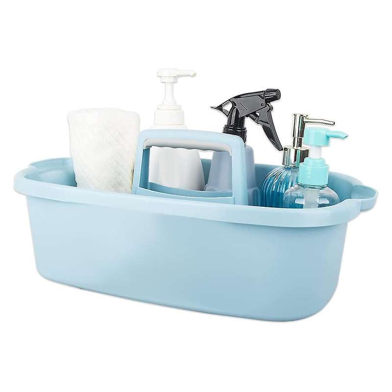 Plastic Basket Portable Shower Tote Organizer Basket with Handle for Bathroom, Bedroom, Kitchen Blu
