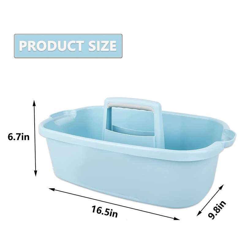 Plastic Basket Portable Shower Tote Organizer Basket with Handle for Bathroom, Bedroom, Kitchen Blu