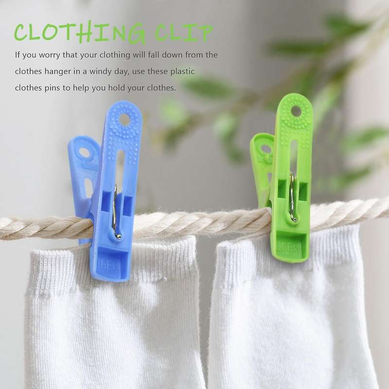 Plastic Clothing Pegs Clips Clothes Pins 20 Pcs Assorted Colors