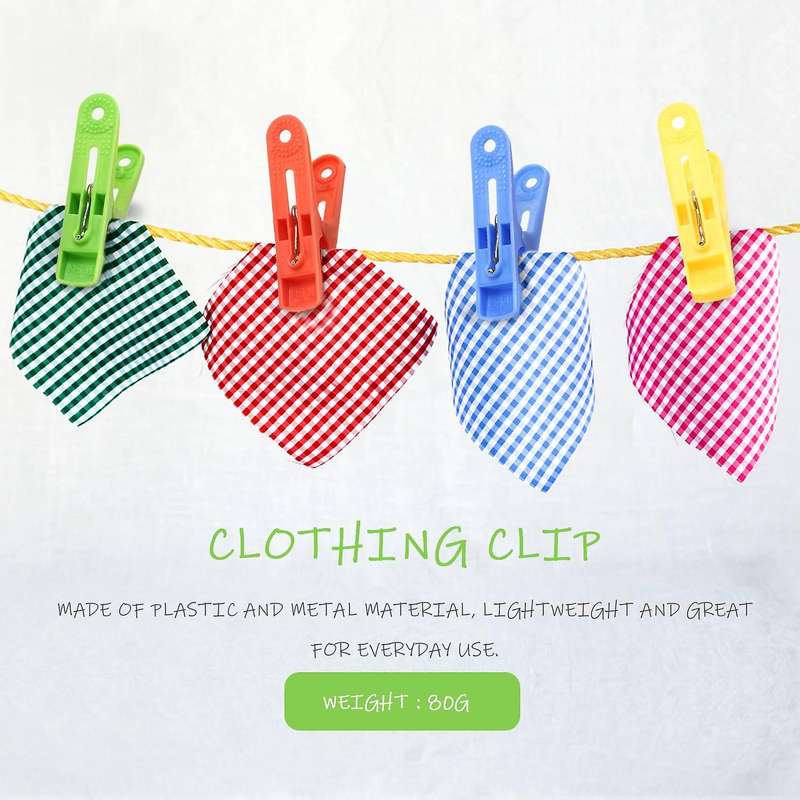 Plastic Clothing Pegs Clips Clothes Pins 20 Pcs Assorted Colors