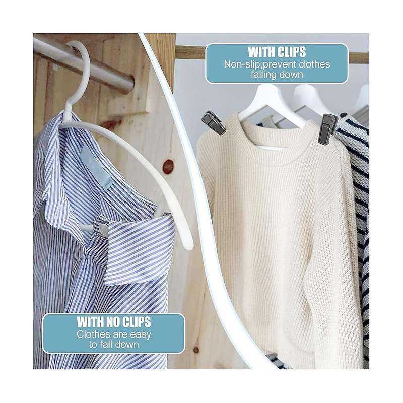 Plastic Hanger Clips for Baby Clothes, Strong Plastic Clips for Hangers, Multi- Hanger Clips for Vel