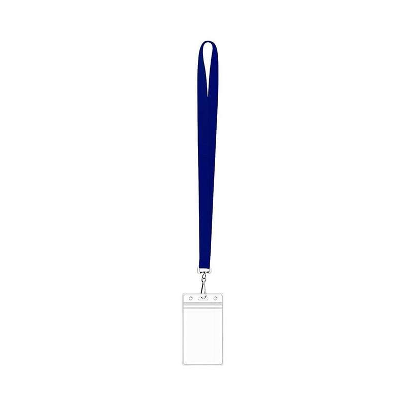 Plastic Horizontal Name Tags Badge Id Card Holders and Black Lanyards with Swivel Hook Waterproof C