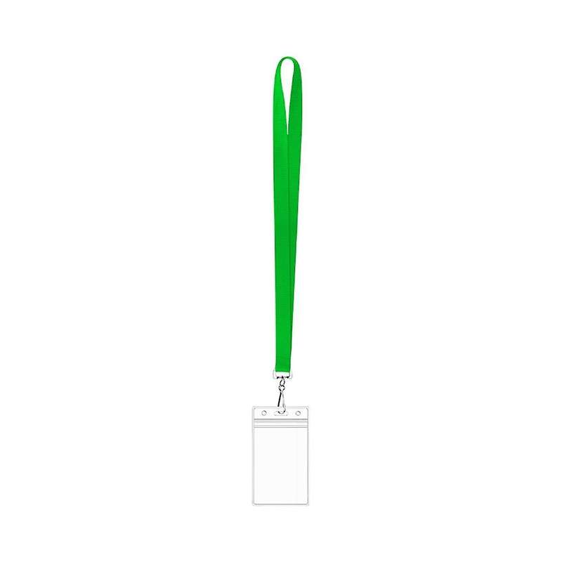 Plastic Horizontal Name Tags Badge Id Card Holders and Black Lanyards with Swivel Hook Waterproof C