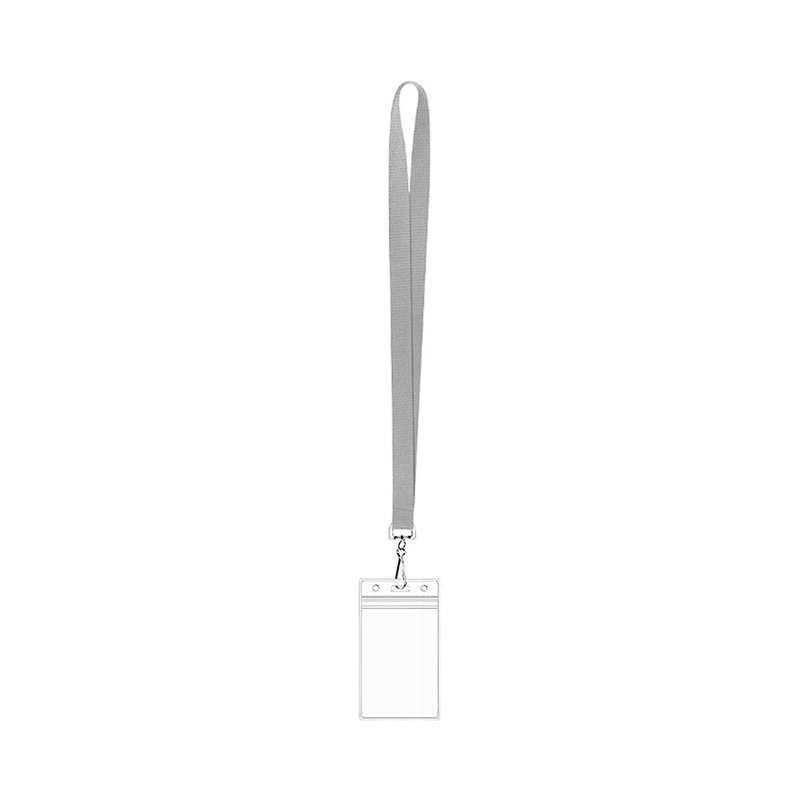 Plastic Horizontal Name Tags Badge Id Card Holders and Black Lanyards with Swivel Hook Waterproof C