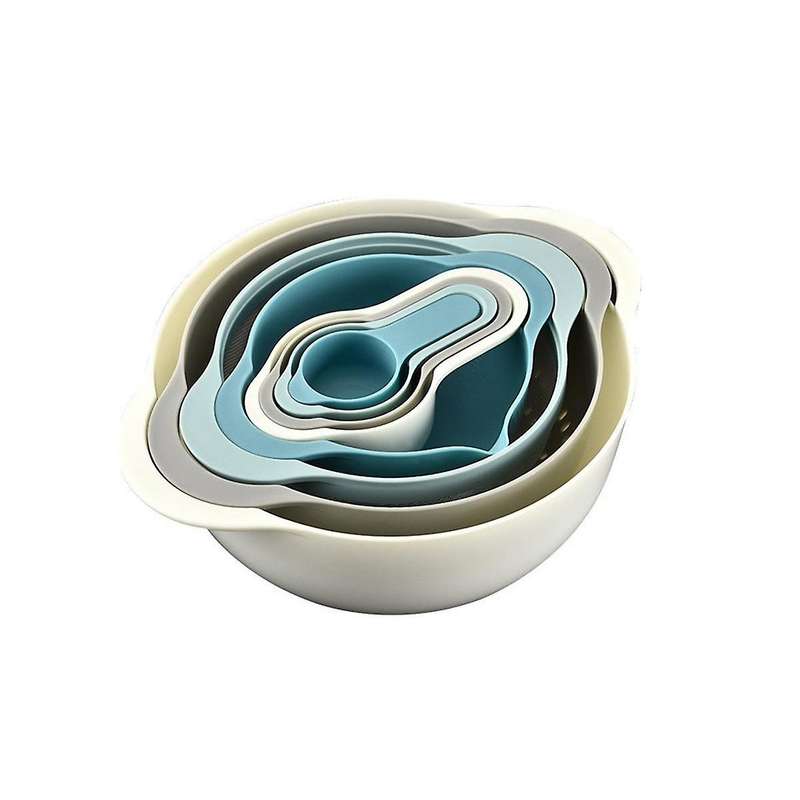 Plastic Mixing Bowls-multicolored Mixing Bowl Set Of 8,including Measuring Cups,colander,sifter,bowl