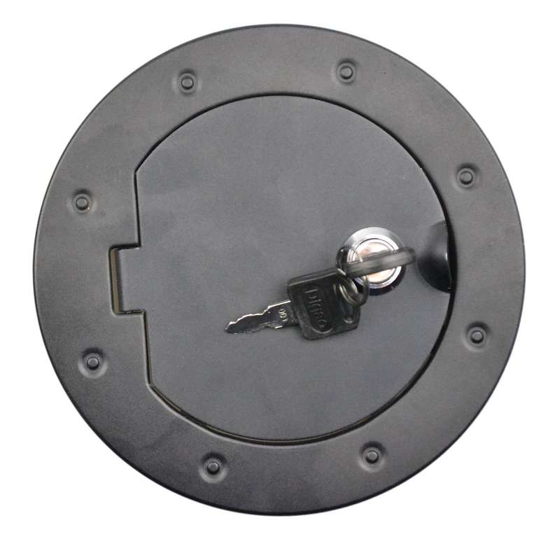 Plastic Rear Locking Fuel Door Black Gas Tank Cap Cover & Key for JL 2018 2019 2020