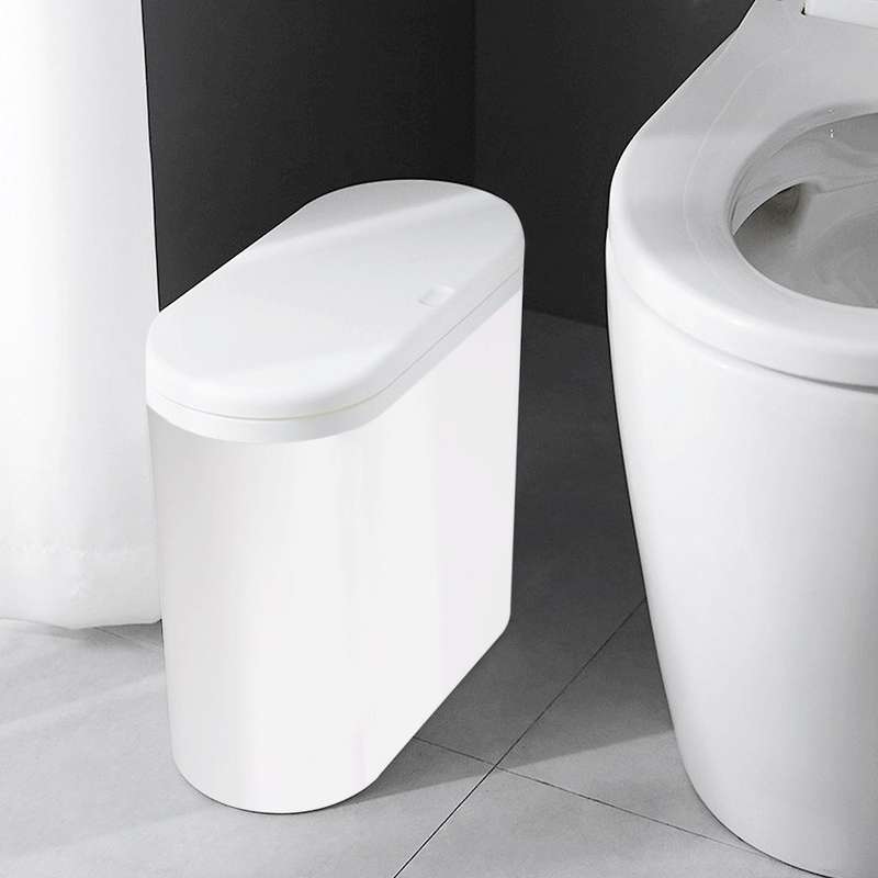 Plastic Narrow Type Kitchen Trash Can Toilet Press Type Waste Bin Dustbin Bathroom Trash Bin Basket