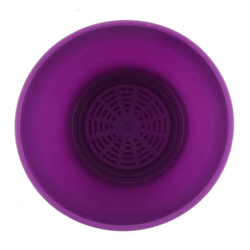 Plastic Plant Flower Pot Planter with Saucer Tray Round Gloss Home Garden Decor, Purple Upper -, 14c